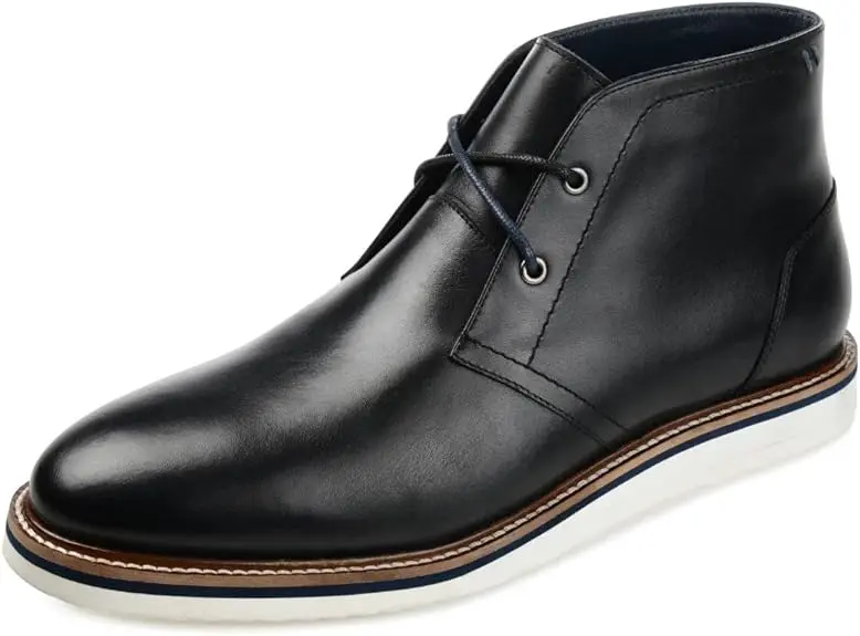 Botas Chukka De Tacón Plano Thomas & Vine Jc Keegan-Wd Para Hombre, Ancho Ancho, Color Negro, 14 De Ancho | TRG192805551