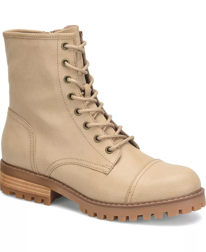 Botas De Tacón Plano Con Cordones Amaih Para Mujer De Boc - Crema 10 Mediano | TRG192071861