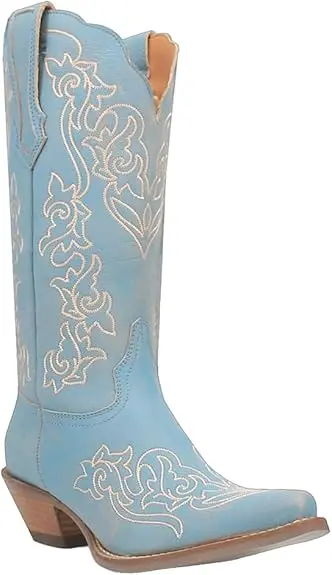Botas Vaqueras Dingo Con Tacón De Bloque, Coquetas Y Divertidas, Para Mujer - Azul 7 1/2 Mediano | 887520401698 TRG188552488