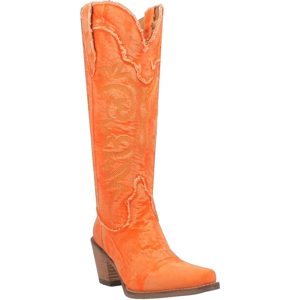 Botas Vaqueras Dingo Texas Tornado Con Tacón De Bloque Para Mujer - Naranja 9 Mediano | 887520392644 TRG187861560