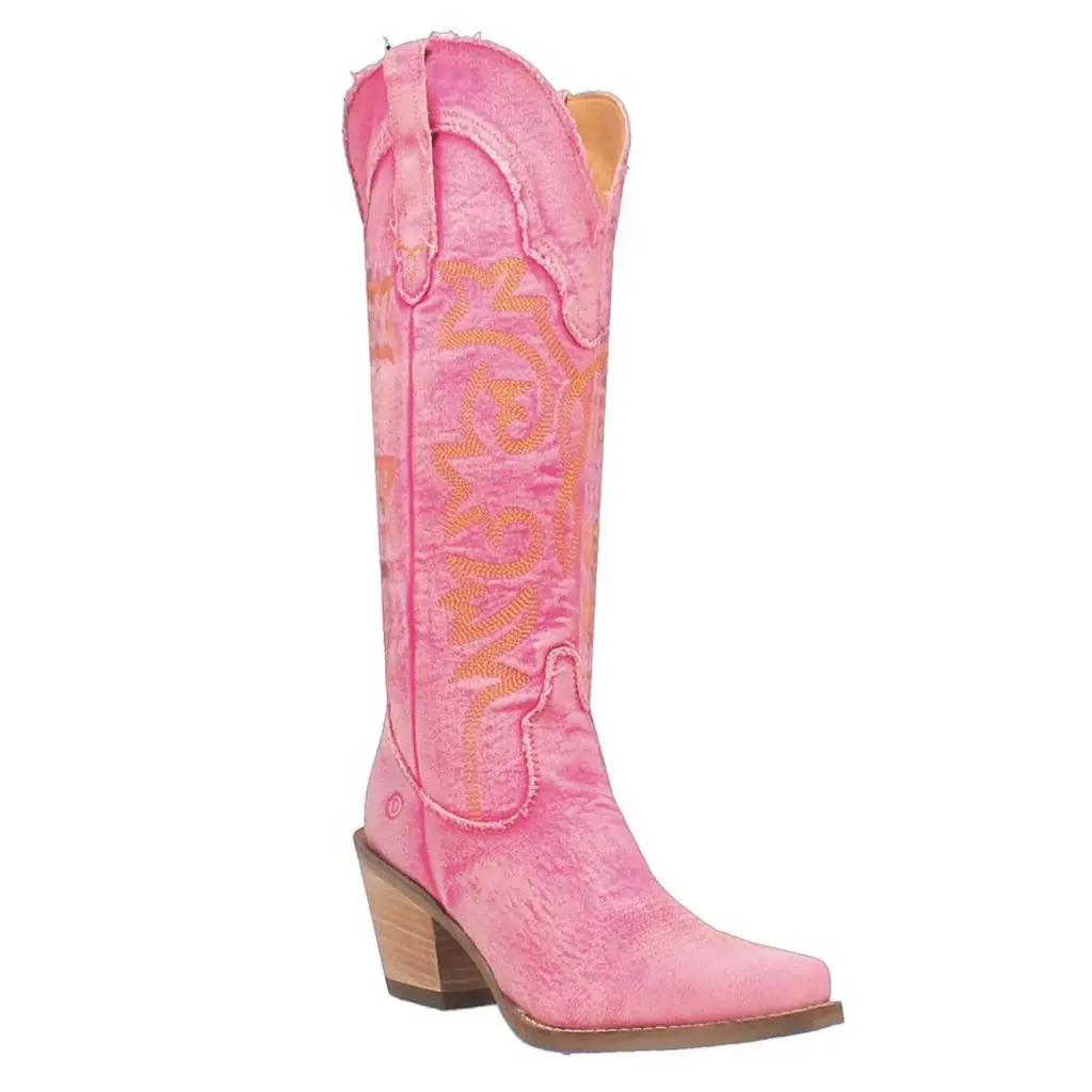 Botas Vaqueras Dingo Texas Tornado Con Tacón De Bloque Para Mujer - Rosa 9 1/2 Mediano | 887520392552 TRG187862725