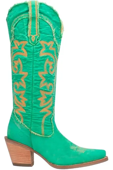 Botas Vaqueras Dingo Texas Tornado Con Tacón De Bloque Para Mujer - Verde 6 1/2 Mediano | TRG185052465