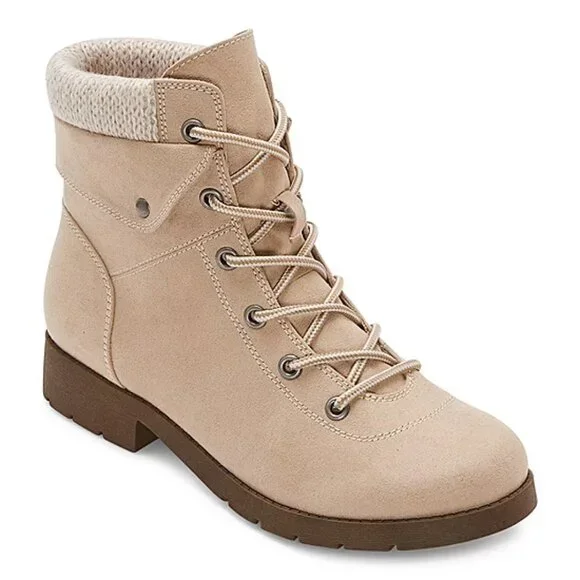 Botas Yumma Con Tacón Apilado Y Cordones Para Mujer De St. John'S Bay - Arena 7 Mediano | R1N0000007W1R6 TRG188377055
