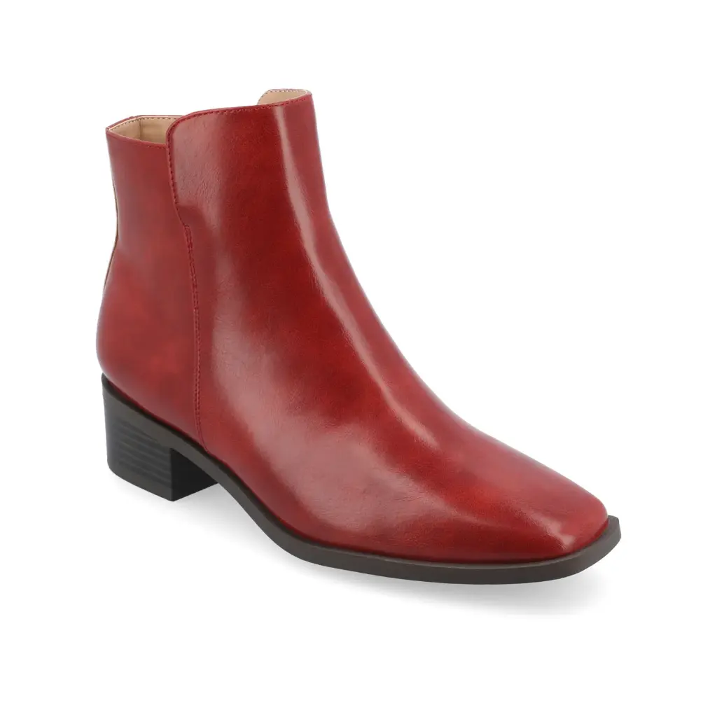 Botines De Tacón Apilado Capri Para Mujer De La Colección Journee - Rojo 7 Ancho | 194379772191 TRG187601060