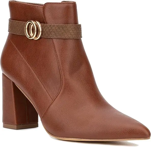 Botines De Tacón Cuadrado Elisabeth Para Mujer De New York & Company - Marrón 10 Mediano | TRG180841352