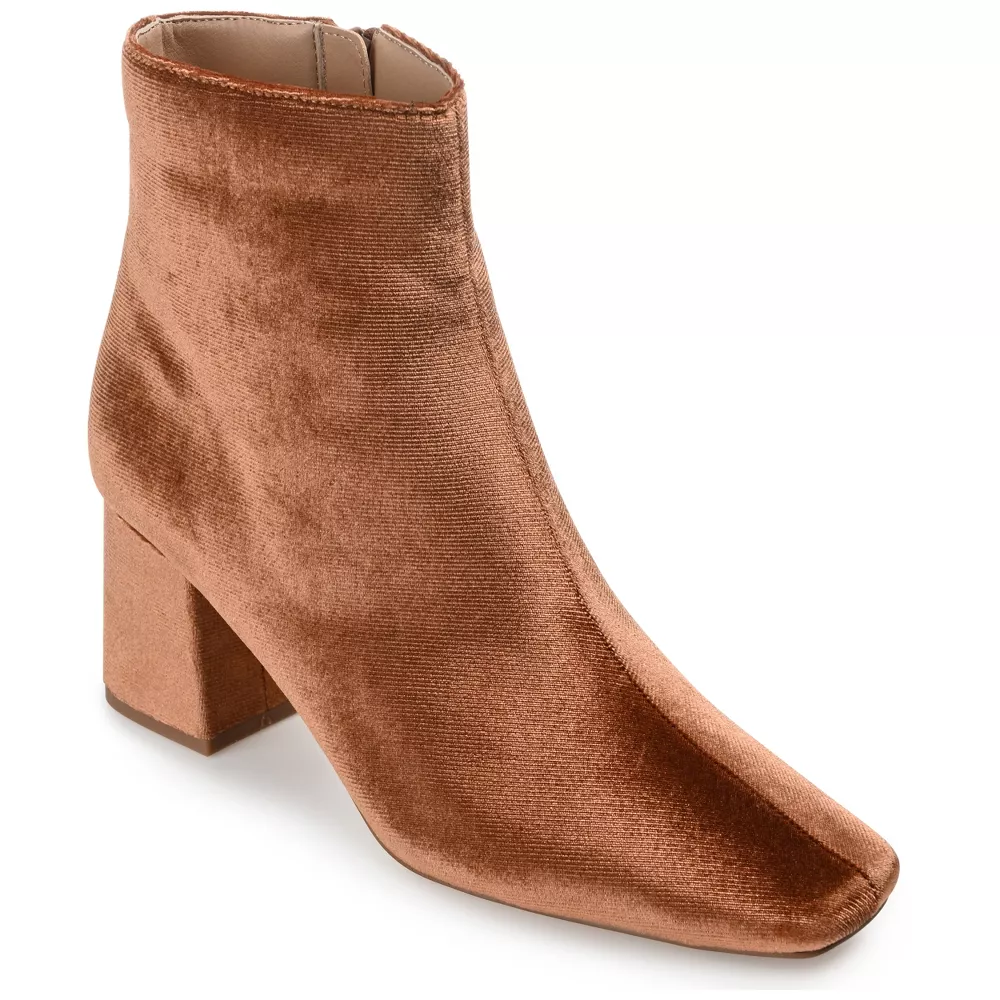Botines De Tacón De Bloque Hazara-Wd Para Mujer De La Colección Journee, Anchos - Marrón 7 1/2 Ancho | TRG185044450