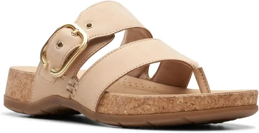 Clarks Of England Clarks Reileigh Park Sandalias Con Plantilla Para Mujer - Beige 9 1/2 Mediano | 889003781983 TRG187613672