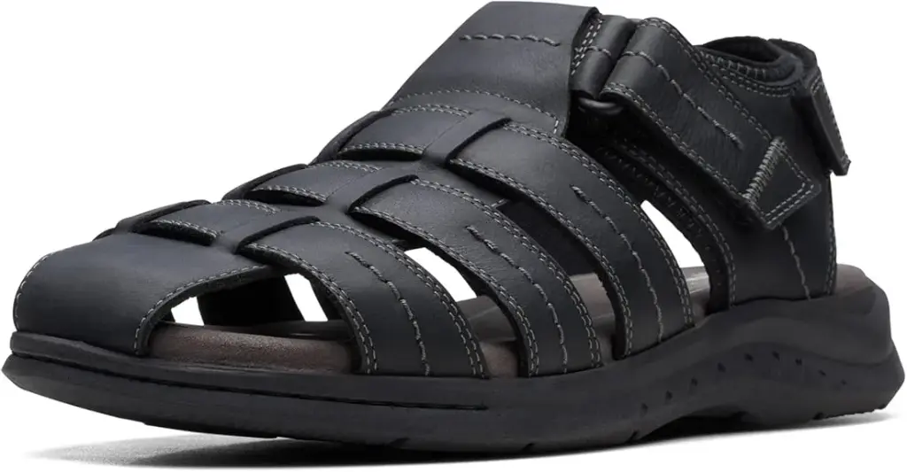 Clarks Of England Sandalias Walkford Con Tiras De Pescado Para Hombre - Negro 10 Mediano | TRG191574778