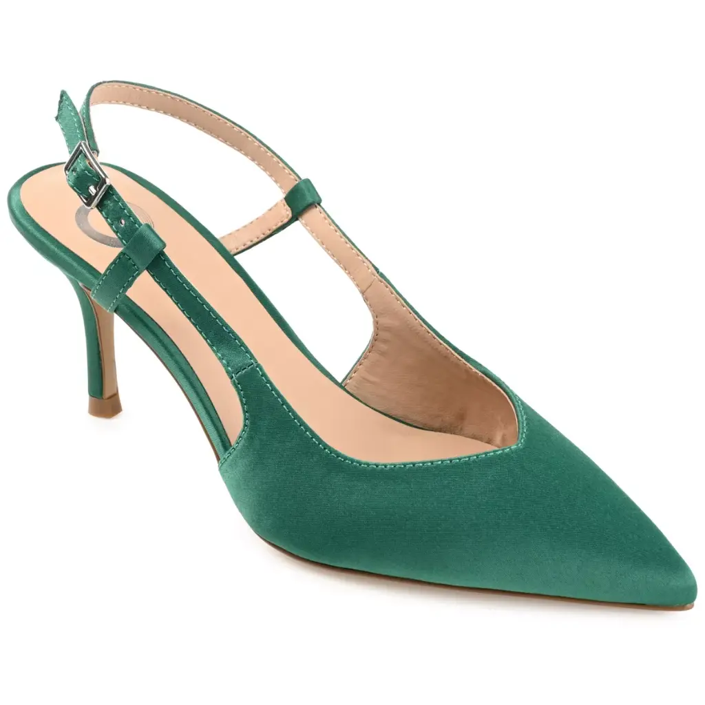 Colección Journee - Zapatos De Tacón De Aguja Con Punta Puntiaguda Y Caballero Para Mujer - Verde, Talla 10 Mediana | TRG190263380