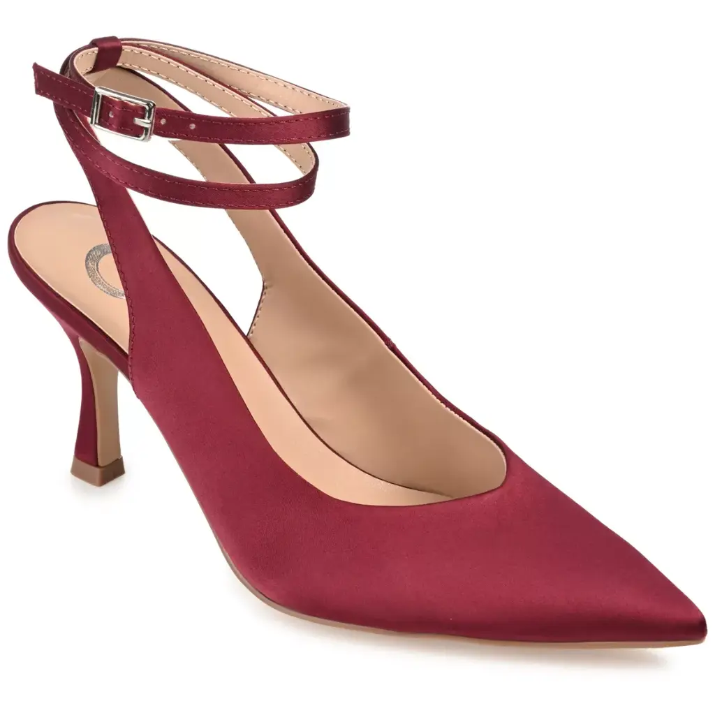 Colección Journee Marcella-Wd - Zapatos De Tacón De Aguja Con Punta Puntiaguda Para Mujer, Ancho Ancho - Vino 11 | 194593676282 TRG187804050