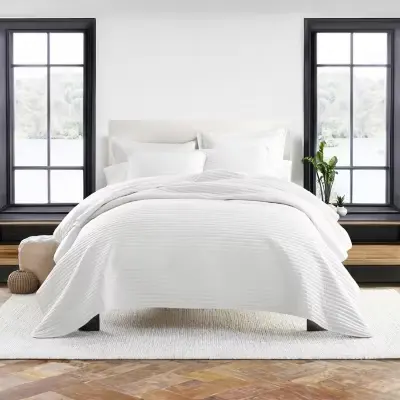 Edredón Casual Comfort De Punto A Rayas - Blanco | 196901018302 TRG180233003