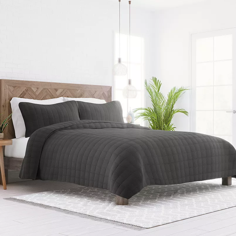 Juego De Edredón Acolchado Casual Comfort Premium Ultra Soft Con Estampado De Cuadros, Gris - Individual | 816651024919 TRG178089459