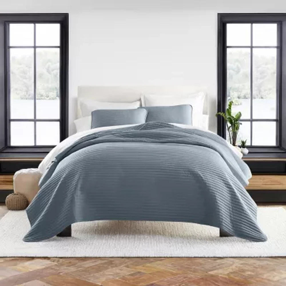 Juego De Edredón De Punto De Rayas Casual Comfort - Azul Crepúsculo | 196901018364 TRG180109768