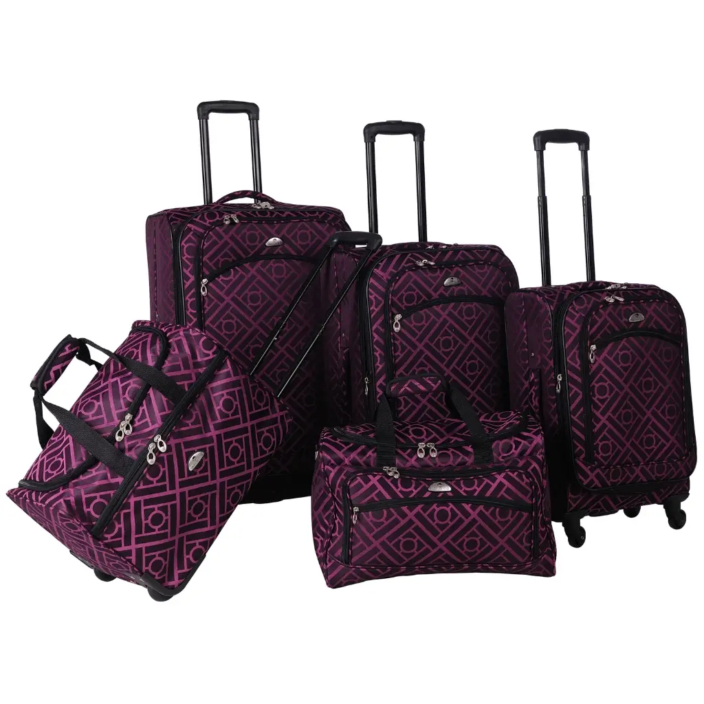 Juego De Maletas Long Lat Inc. Af 5P Astor, Color Negro Y Morado | 40413012047 TRG189584058