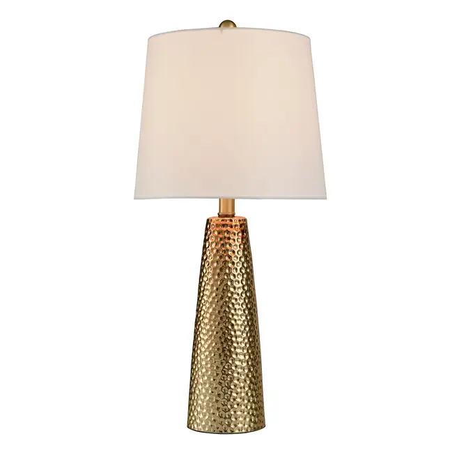Lámpara De Mesa De Cerámica Stylecraft L27407Ds Christy, Color Cobre Dorado Y Pantalla Blanca De Bruselas, Bronce | 720354040797 TRG182306287