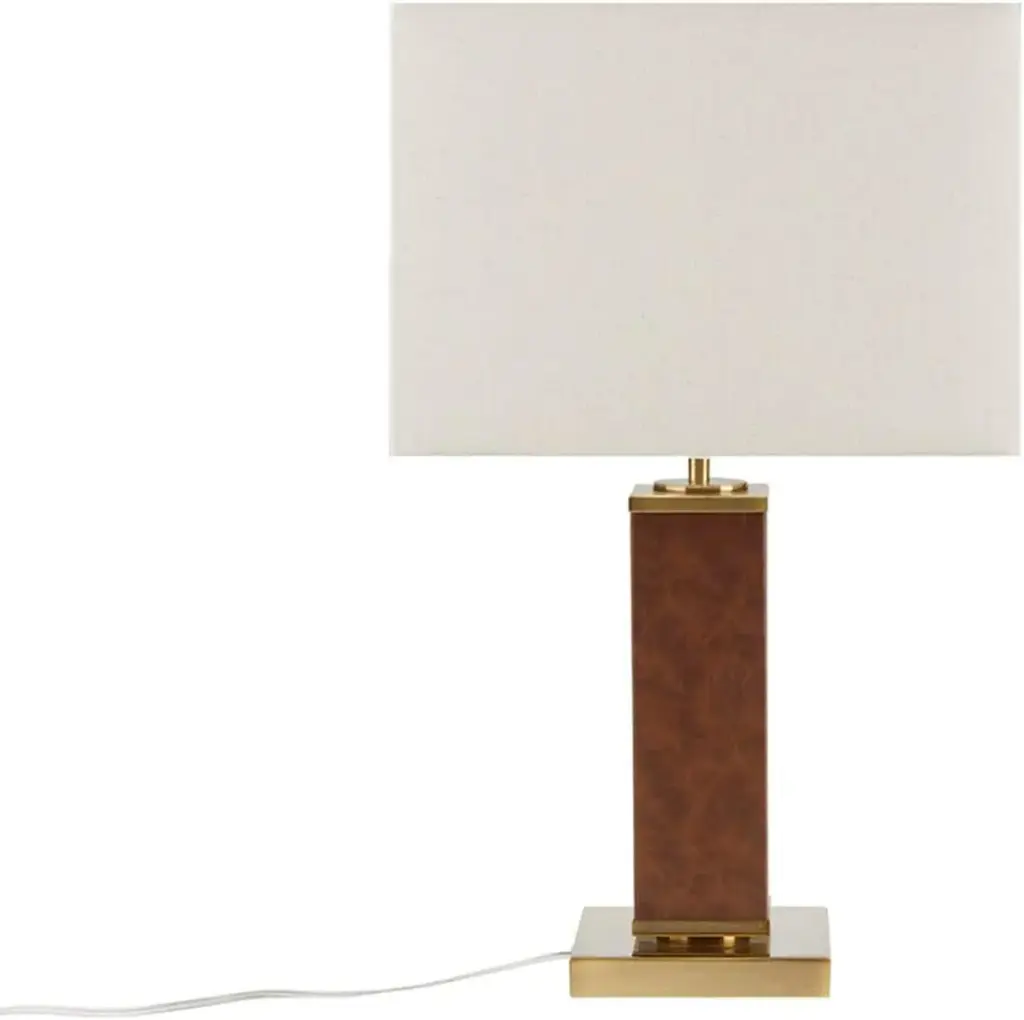 Lámpara De Mesa Martha Stewart Hawley De Hierro Y Cuero Sintético - Marrón Dorado | 22164328677 TRG181080735