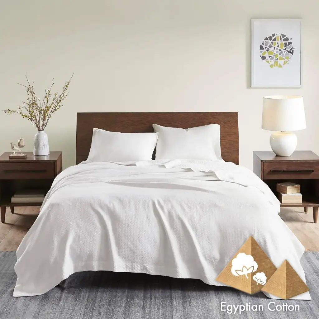 Manta De Algodón Egipcio Madison Park - Blanca | 86569943996