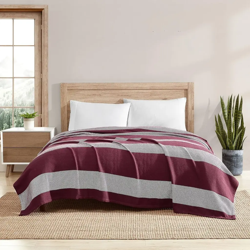 Manta De Sarga De Algodón A Rayas Boylston De Eddie Bauer Ushsee1235782 - Rojo Polvorito Talla Única | 883893800403 TRG180117218