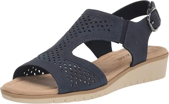 Sandalias De Cuña Alba Para Mujer De Easy Street - Azul Marino 10 Estrecho | 196371261055 TRG187601203