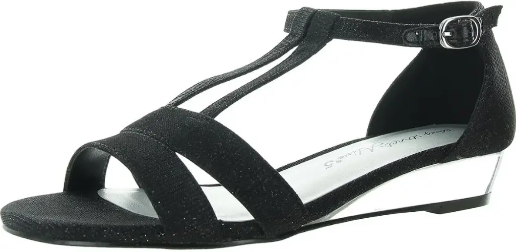 Sandalias De Cuña Alora Para Mujer Easy Street - Negro Con Brillo Metálico, 8 De Ancho | 196371551064 TRG188559730
