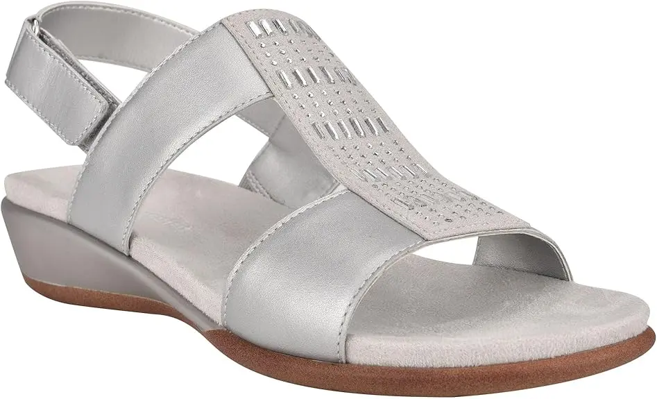 Sandalias De Cuña Easy Spirit Para Mujer Color Avellana - Plata 9 Mediano | 194584672132 TRG188556941
