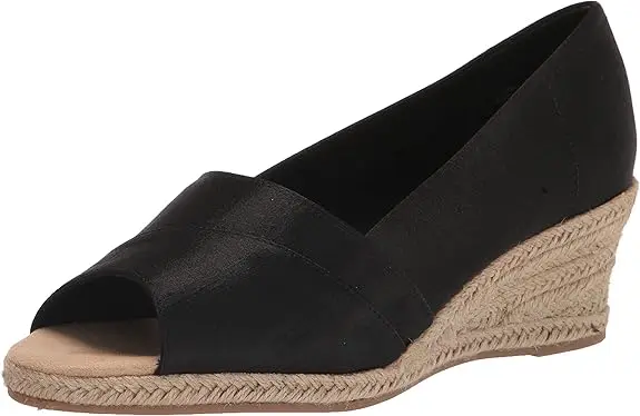 Sandalias De Cuña Jasper Para Mujer De Easy Street - Seda Tailandesa Negra 9 Mediano | 196371195817 TRG187600984