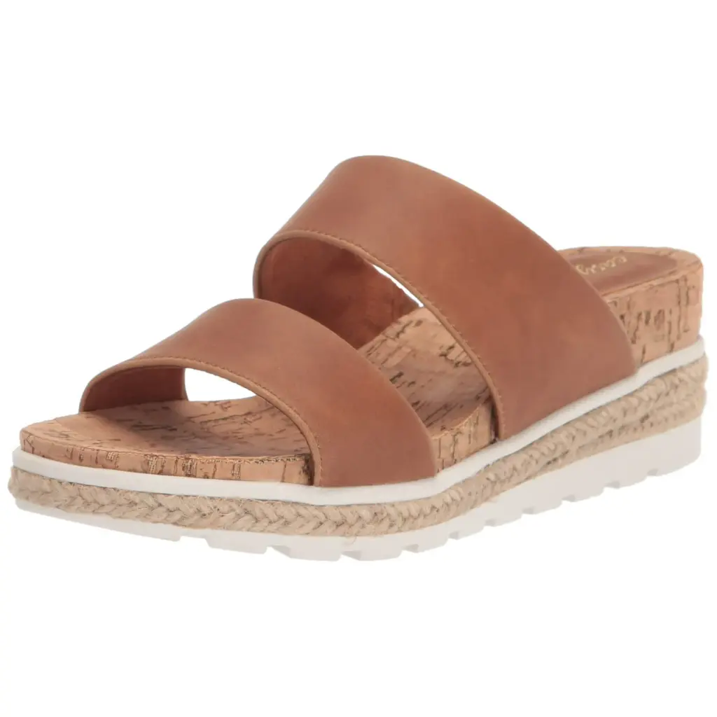 Sandalias De Cuña Maryann Para Mujer De Easy Street - Tan 7 1/2 Extra Ancho | 193073981755 TRG187601037
