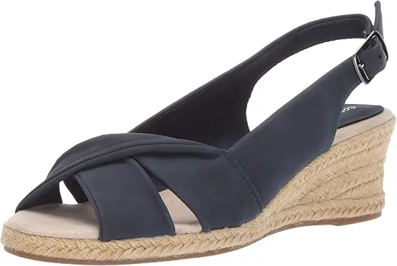 Sandalias De Cuña Maureen Para Mujer De Easy Street - Azul Marino 5 1/2 Mediano | 193073019809 TRG188401921