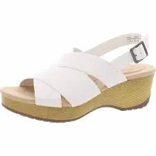 Sandalias De Cuña Raffey Para Mujer De Easy Works By Easy Street - Blanco 9 1/2 Extra Ancho |