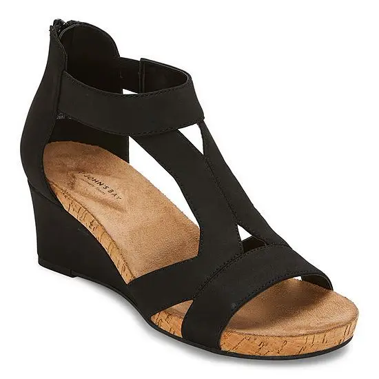 Sandalias De Cuña Taz Para Mujer De St. John'S Bay - Negro, 9 Ancho | 198272025552 TRG187601179