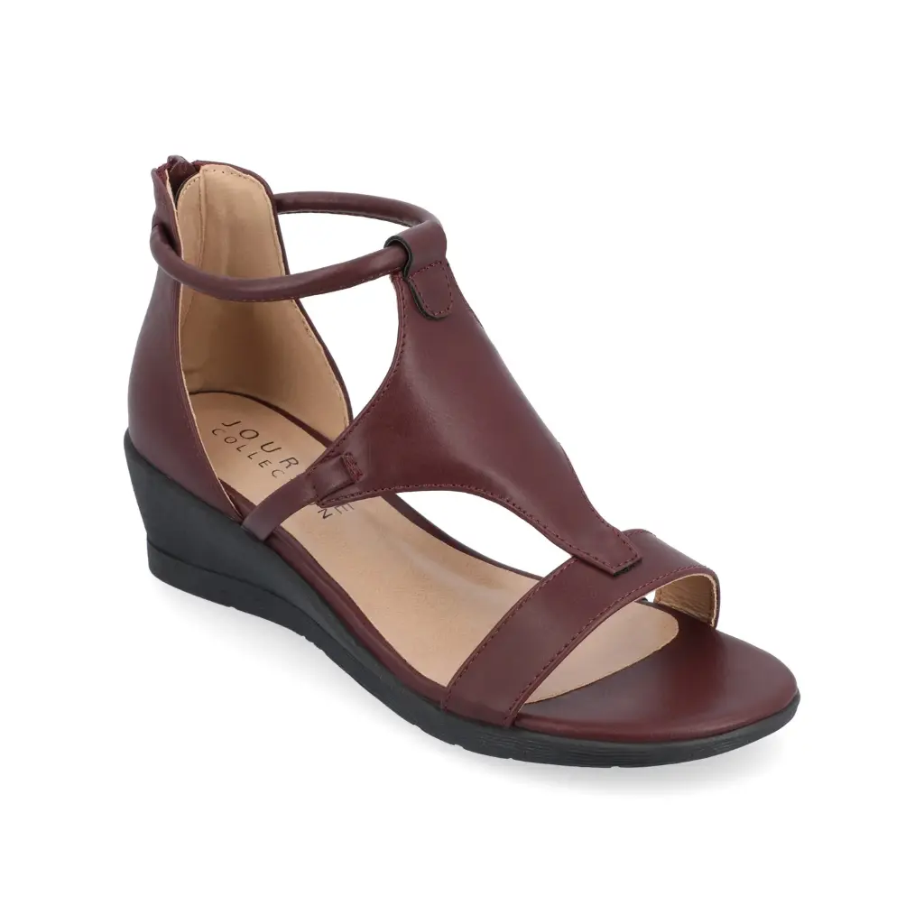 Sandalias De Cuña Trayle Para Mujer De La Colección Journee - Vino 12 Mediano | 52574564716 TRG188372522