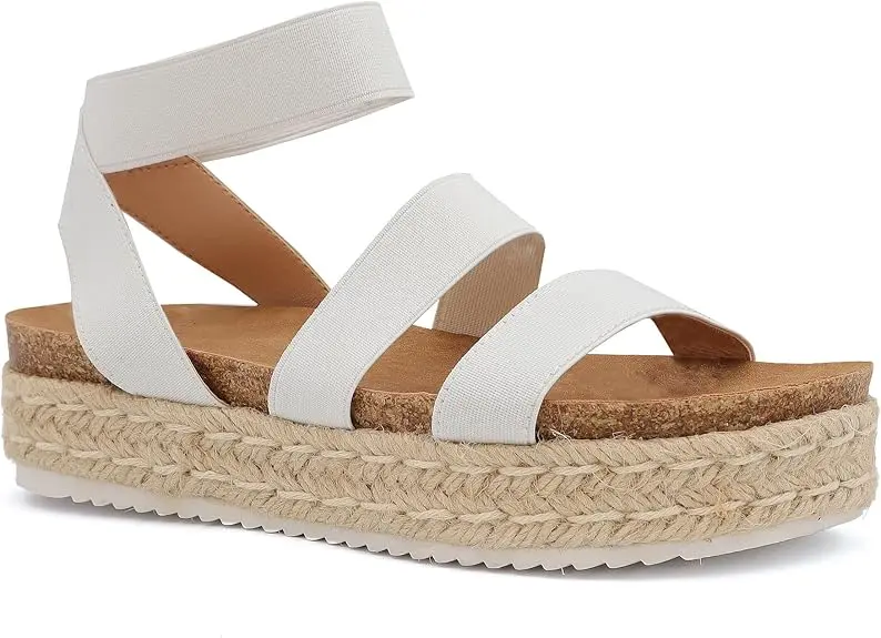 Sandalias De Cuña Yoki Chiara-10 Para Mujer - Blanco 6 1/2 Mediano | 194675004866 TRG188371881