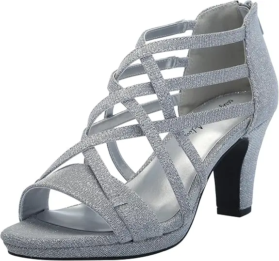 Sandalias De Tacón Easy Street Bee Para Mujer - Brillo Plateado 8 Ancho | TRG192805530