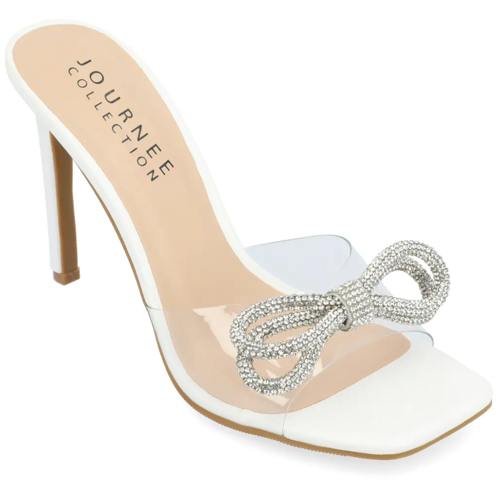 Sandalias De Tacón Fenella Para Mujer De La Colección Journee - Blanco, Talla 8 1/2 Mediana | TRG185043346