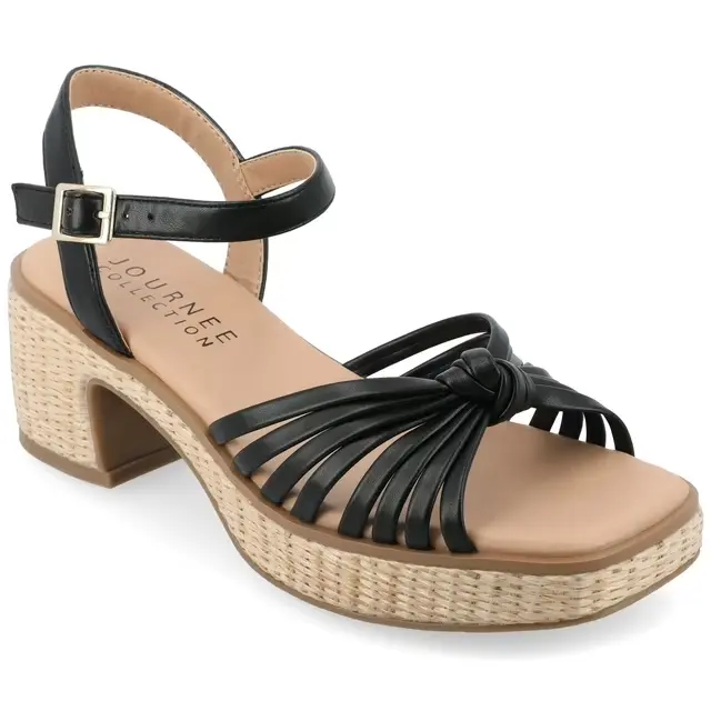 Sandalias De Tacón Hally Para Mujer De La Colección Journee - Negro 7 1/2 Mediano | 194379838316
