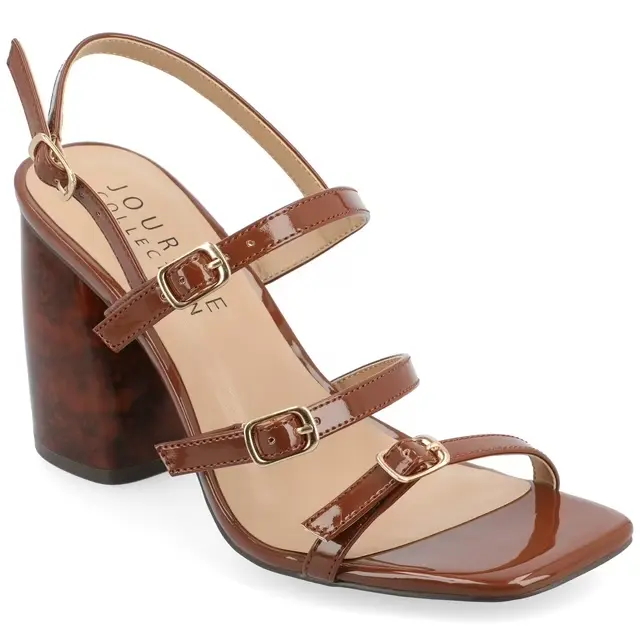 Sandalias De Tacón Norina Para Mujer De La Colección Journee - Marrón 9 1/2 Mediano | 194379845192 TRG188552782