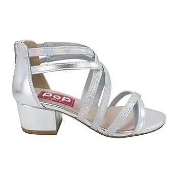 Sandalias De Tacón Wallflower Para Niñas Pequeñas Y Grandes - Plata 2 Mediano | 885044271209 TRG188575119