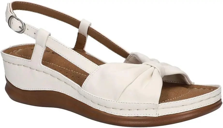 Sandalias De Tiras Jupiter Para Mujer De Easy Street - Blancas, 6 1/2 Extra Anchas | 196371563722 TRG187861373
