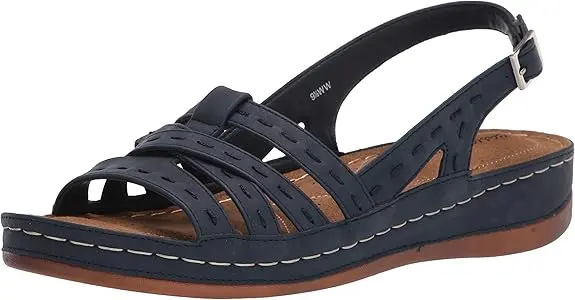 Sandalias De Tiras Kehlani Para Mujer De Easy Street - Azul Marino 9 Ancho | 193073682669 TRG188552296