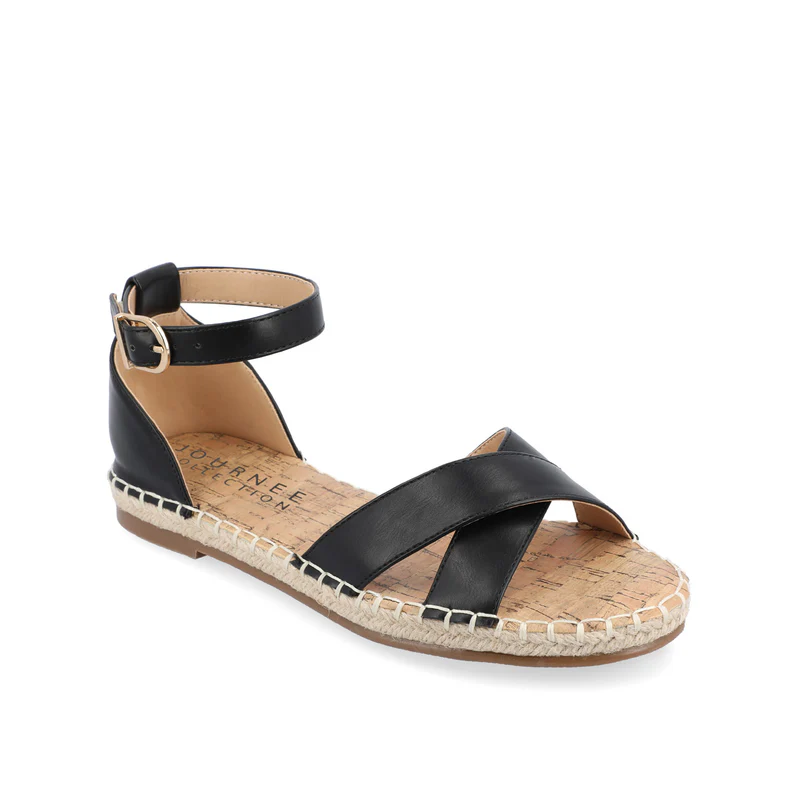 Sandalias De Tiras Lyddia Para Mujer De La Colección Journee - Negro, 10 Ancho | 194593714267 TRG187804349