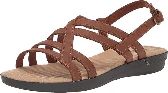 Sandalias Easy Street Con Tiras Cruzadas Para Mujer - Tan 9 1/2 Extra Ancho | TRG192763158