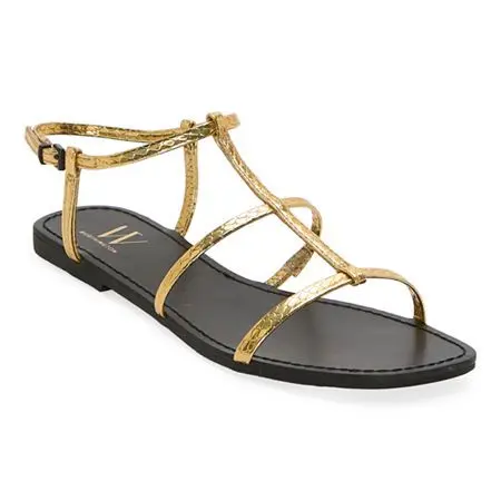 Sandalias Planas Con Tira Al Tobillo Nadine Para Mujer De Worthington - Dorado 9 Mediano | 198272249248 TRG187798991