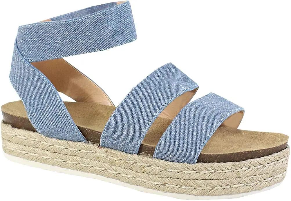 Sandalias Planas Yoki Chiara-10 Para Mujer - Denim 10 Medium | 888125917676 TRG188556653