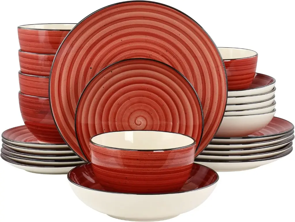 Vajilla De Gres Elama De 24 Piezas 975120129M - Rojo | 840191206719