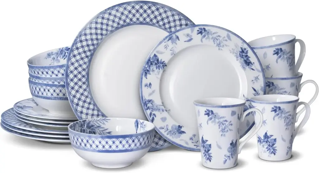 Vajilla De Porcelana Mikasa Kiley De 16 Piezas - Azul | 885991216216 TRG187994520
