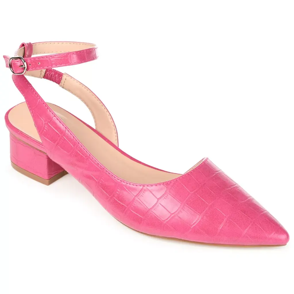 Zapatos De Salón Keefa De Tacón Cuadrado Y Punta Puntiaguda Para Mujer De Journee Collection - Magenta 11 (Talla Mediana) | TRG192761095