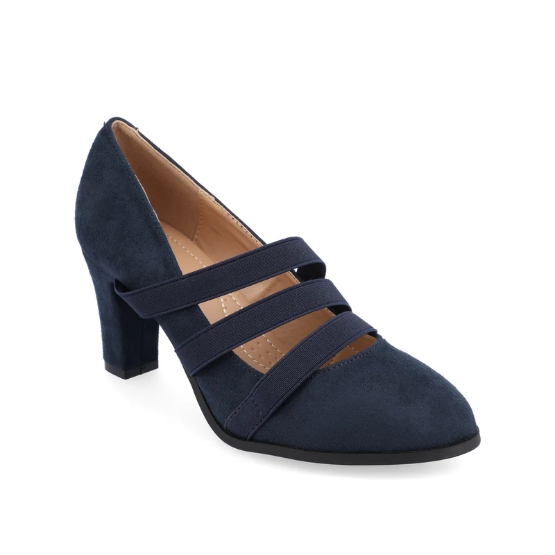 Zapatos De Tacón Apilado Loren Para Mujer De La Colección Journee - Azul Marino, 10 De Ancho | TRG192803853