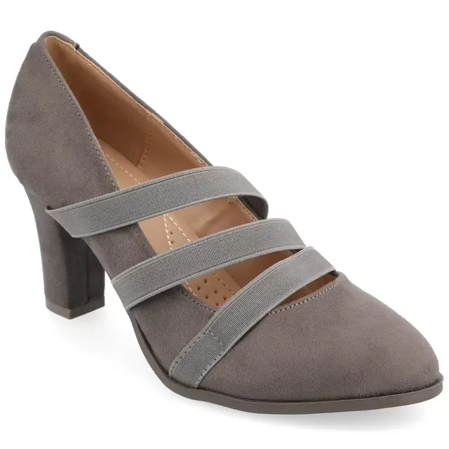Zapatos De Tacón Apilado Loren Para Mujer De La Colección Journee - Gris 9 Mediano | TRG191574830