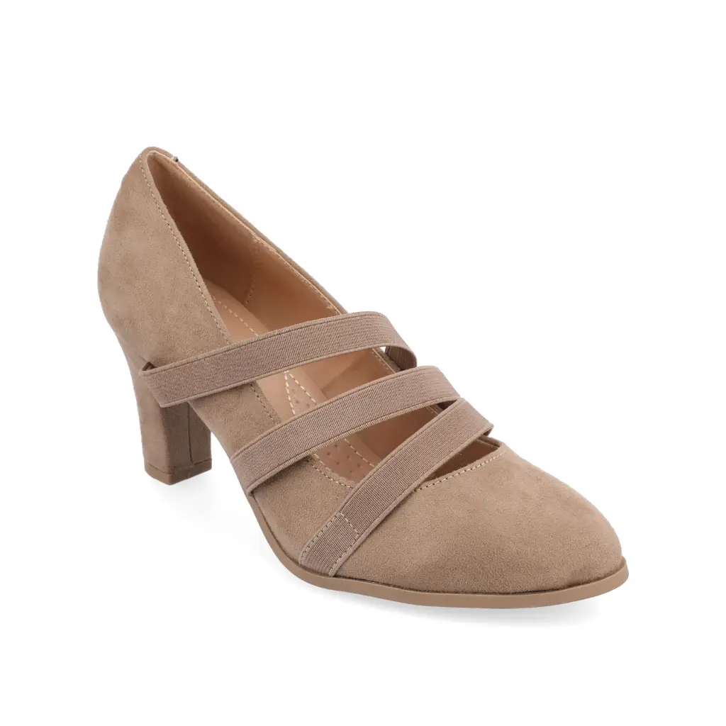 Zapatos De Tacón Apilado Loren Para Mujer De La Colección Journee - Taupe, 10 De Ancho | 194593714045 TRG187600907