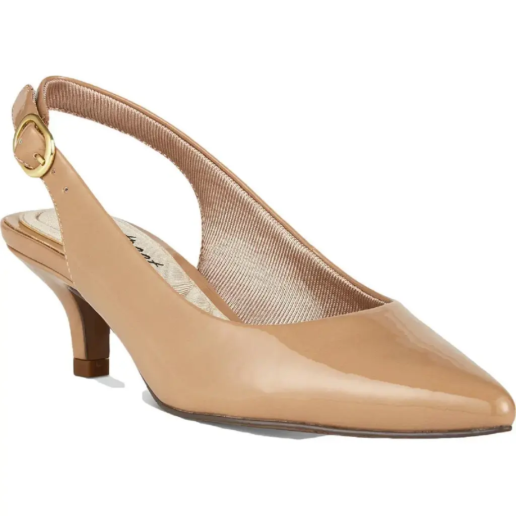 Zapatos De Tacón Bajo Faye De Easy Street Para Mujer - Charol Color Piel, Talla 9 Mediana | TRG185041372